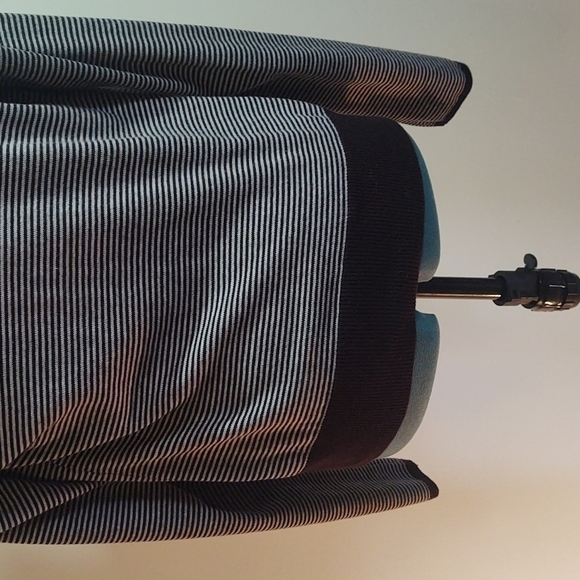 Anthropologie Karen Nicol Black and Gray Striped Cardigan Pompom Collar Sz M - Picture 9 of 12